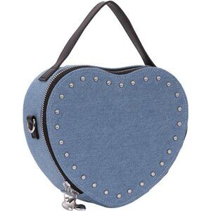 Denim Heart Purse Bag for Women Blue2